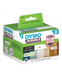 DYMO LW Étiquettes industrielles résistantes | authentique | plastique blanc | 25 x 89 mm | 2 rouleaux de 350 (lot de 700) | p