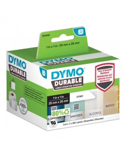DYMO LW Étiquettes industrielles résistantes | authentique | plastique blanc | 25 x 25 mm | 2 rouleaux de 850 (lot de 1.700) |