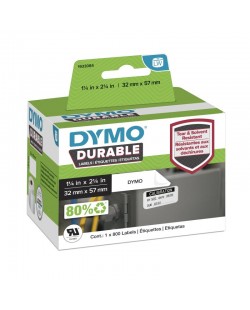 DYMO LW Étiquettes industrielles résistantes | authentique | plastique blanc | 32 mm x 57 mm | 1 rouleaux de 800) | pour étiq
