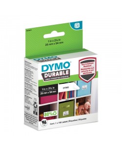 DYMO LW Étiquettes industrielles résistantes | authentique | plastique blanc | 25 x 54 mm | 1 rouleaux de 160) | pour étiquet