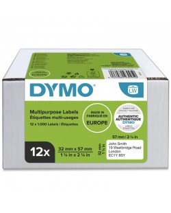 DYMO LW étiquettes autocollantes polyvalentes authentiques | 32 mm x 57 mm | 12 rouleaux de 1 000 étiquettes faciles à décol