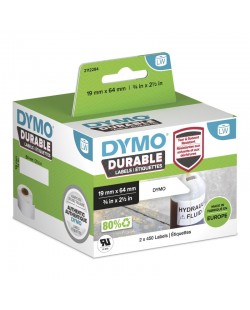 DYMO LW Étiquettes industrielles résistantes | authentique | plastique blanc | 19 x 64 mm | 2 rouleaux de 450 (lot de 900) | p