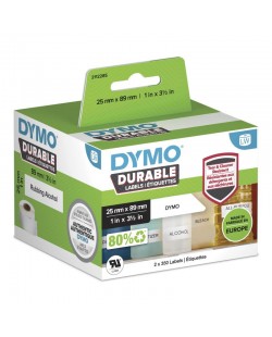 DYMO LW Étiquettes industrielles résistantes | authentique | plastique blanc | 25 x 89 mm | 2 rouleaux de 350 (lot de 700) | p