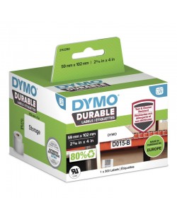 DYMO LW Étiquettes industrielles résistantes | authentique | plastique blanc | 59 x 102 mm | 1 rouleaux de 200) | pour étique