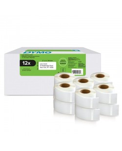 DYMO LW étiquettes de retour autocollantes | 25 mm x 54 mm | 12 rouleaux 500 étiquettes faciles à décoller (lot de 6.000) |