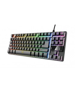 Trust GXT 833 Thado clavier Gaming USB Anglais britannique Noir, Argent