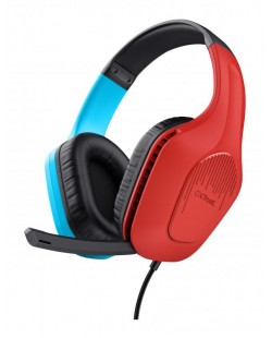 Trust GXT 416S Zirox Casque Avec fil Arceau Gaming Noir, Cyan, Rouge