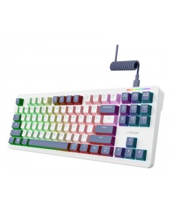 Trust GXT 872 Xyra clavier Gaming USB AZERTY Français Blanc