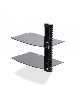 StarTech.com Double Étagère AV Murale Flottante, Support à Hauteur Ajustable pour Sous Télévision, Support Mural pour TV, O