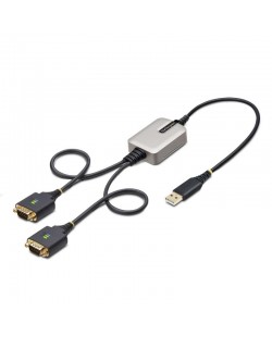 StarTech.com Adaptateur USB vers Série de 2 Ports de 60cm, Vis/Écrous DB9 Interchangeables, COM Rétention, Câble Convertisse