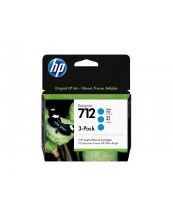 HP Pack de 3 cartouches d'encre DesignJet 712, cyan, 29 ml