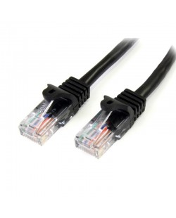 StarTech.com Câble réseau Cat5e UTP sans crochet de 1m - Cordon Ethernet RJ45 anti-accroc - M/M - Noir