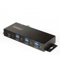 StarTech.com Hub USB 3.0 7 Ports avec 7x USB-A, Boîtier Industriel en Métal, Hub USB 7 ports avec Protection ESD, Montage Mura