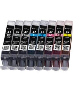 Canon Multipack de 8 cartouche d'encre CLI-42 BK/GY/LGY/C/M/Y/PC/PM