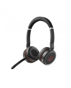 Jabra Evolve 75 Casque Avec fil &sans fil Arceau Bureau/Centre d'appels Micro-USB Bluetooth Noir, Rouge