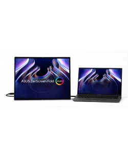 ASUS ZenScreen Fold OLED MQ17QH écran plat de PC 43,9 cm (17.3") 2560 x 1920 pixels Quad HD Argent