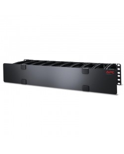 APC Passe-câbles horizontal, 2 U x 15 cm de profondeur, avec attaches de câbles sur plaque inférieure, un seul côté et capo