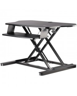StarTech.com Bureau de Coin Convertible Position Assise/Debout avec Support Clavier Coulissant - Grande Surface (89 x 53cm) - Pu