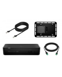 HP Poly Studio A2 Audio Bridge w/ CAT6A and Mic Extension Cable and Mounting Plate TAA Noir