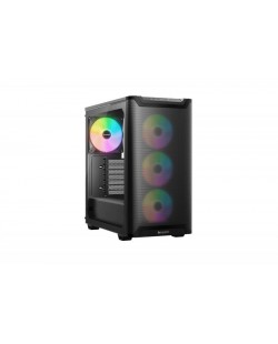 be quiet! Pure Base 501 Noir | Boîtier PC vitré, Mini ATX / Micro ATX / ATX, 4 ventilateurs Light Wings LX PWM, ARGB