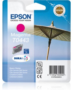 Epson Parasol T0443 Magenta Ink Cartridge (High) - Retail Pack (untagged)