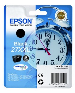 Epson Alarm clock Singlepack Black 27XXL DURABrite Ultra Ink