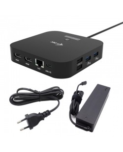 i-tec USB-C Dual HDMI Docking Station with Power Delivery 100 W + Universal Charger 100W Avec fil USB 3.2 Gen 2 (3.1 Gen 2) Type