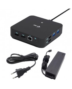 i-tec USB-C DP Dual HDMI Docking Station with Power Delivery 100 W + Universal Charger 100W Avec fil USB 3.2 Gen 2 (3.1 Gen 2) T