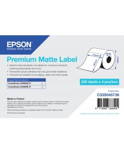 Epson Premium Matte Label - Die Cut Roll: 210mm x 297mm, 200 labels