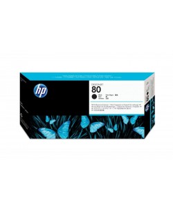 HP 80 tête d'impression noir et dispositif de nettoyage de tête d'impression DesignJet