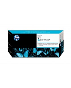 HP 81 tête d'impression encre teintée cyan clair et dispositif de nettoyage de tête d'impression DesignJet