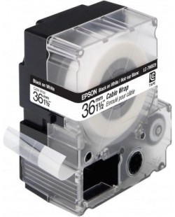 Epson LC-7WBC9 - Enroulé pour Câble - Noir sur Blanc - 36mmx9m - LW-900P