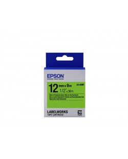 Epson LK-4GBF - Fluorescent - Noir sur Vert - 12mmx9m