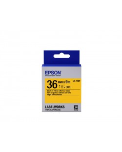 Epson LK-7YBP - Couleur Pastel - Noir sur Jaune - 36mmx9m