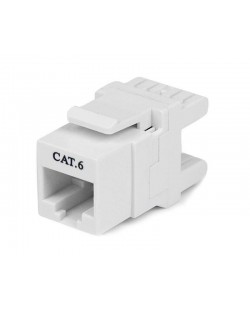 StarTech.com Jack de type Keystone Cat6 à 180° - Jack mural blanc RJ45 Ethernet Cat6 - Type 110