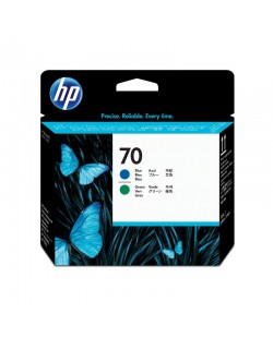 HP 70 tête d'impression DesignJet bleue et verte