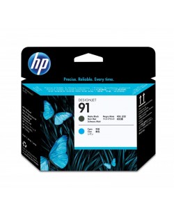 HP 91 tête d'impression noir mat et cyan