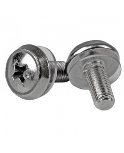 StarTech.com Lot de 100 Vis M5 de 12mm, Vis de Fixation pour Baies de Serveurs de 19" ou 10", Armoires et Boîtiers, Argent, TAA