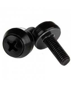 StarTech.com Lot de 100 Vis M5 de 12mm, Vis de Fixation pour Baies de Serveurs de 19" ou 10", Armoires et Boîtiers, Noir, TAA