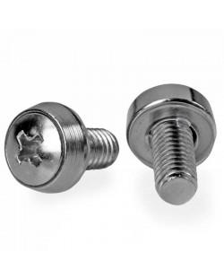 StarTech.com Lot de 100 Vis M6 de 12mm, Vis de Fixation pour Baies de Serveurs de 19" ou 10", Armoires et Boîtiers, Argent - TA