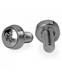 StarTech.com Lot de 50 Vis Nickelées 12-24 de 12mm, Vis de Fixation pour Baies de Serveurs 19" ou 10", Armoires et Boîtiers, C