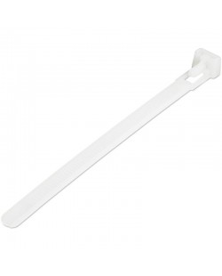 StarTech.com Colliers de Serrage Réutilisables 12 cm Blancs - Largeur 7 mm - Diam. faisceau 30 mm - Résistance traction 22 kg