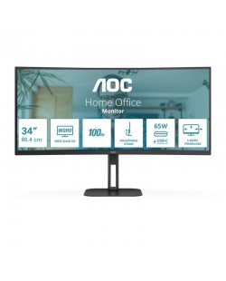 AOC V5 CU34V5C/BK écran plat de PC 86,4 cm (34") 3440 x 1440 pixels Wide Quad HD LED Noir
