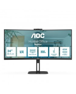 AOC V5 CU34V5CW écran plat de PC 86,4 cm (34") 3440 x 1440 pixels Wide Quad HD LED Noir