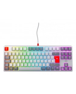 CHERRY K4V2 TKL clavier Gaming USB QWERTY Nordique Gris, Gris clair, Rouge