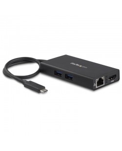 StarTech.com Adaptateur Multiport USB-C - Mini Station d'Accueil USB-C avec 4K HDMI - 60W Power Delivery Pass-Through, GbE, 2x U