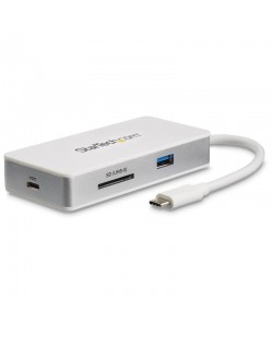 StarTech.com Adaptateur multiport USB-C avec lecteur de carte SD (UHS-II), Power Delivery 100 W et ports HDMI 4K, GbE et USB 3.0