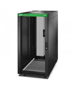 APC Baie EasyRack 600mm/24U/1000mm avec toit, panneau latéral, roulettes, noir