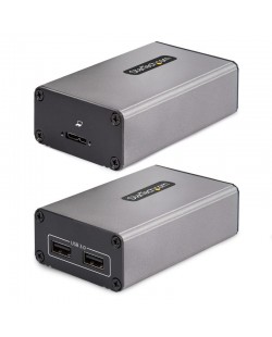 StarTech.com Extender USB 3.0 2-Port sur Fibre Multimode OM3 - LC/LC - Hub USB-A 2x 5Gbps - Portée 350m - Extendeur Fibre Optiq