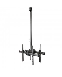 StarTech.com Support Double TV au Plafond - Support Double Écran à Suspendre Dos à Dos avec Mât Télescopique Réglable - In